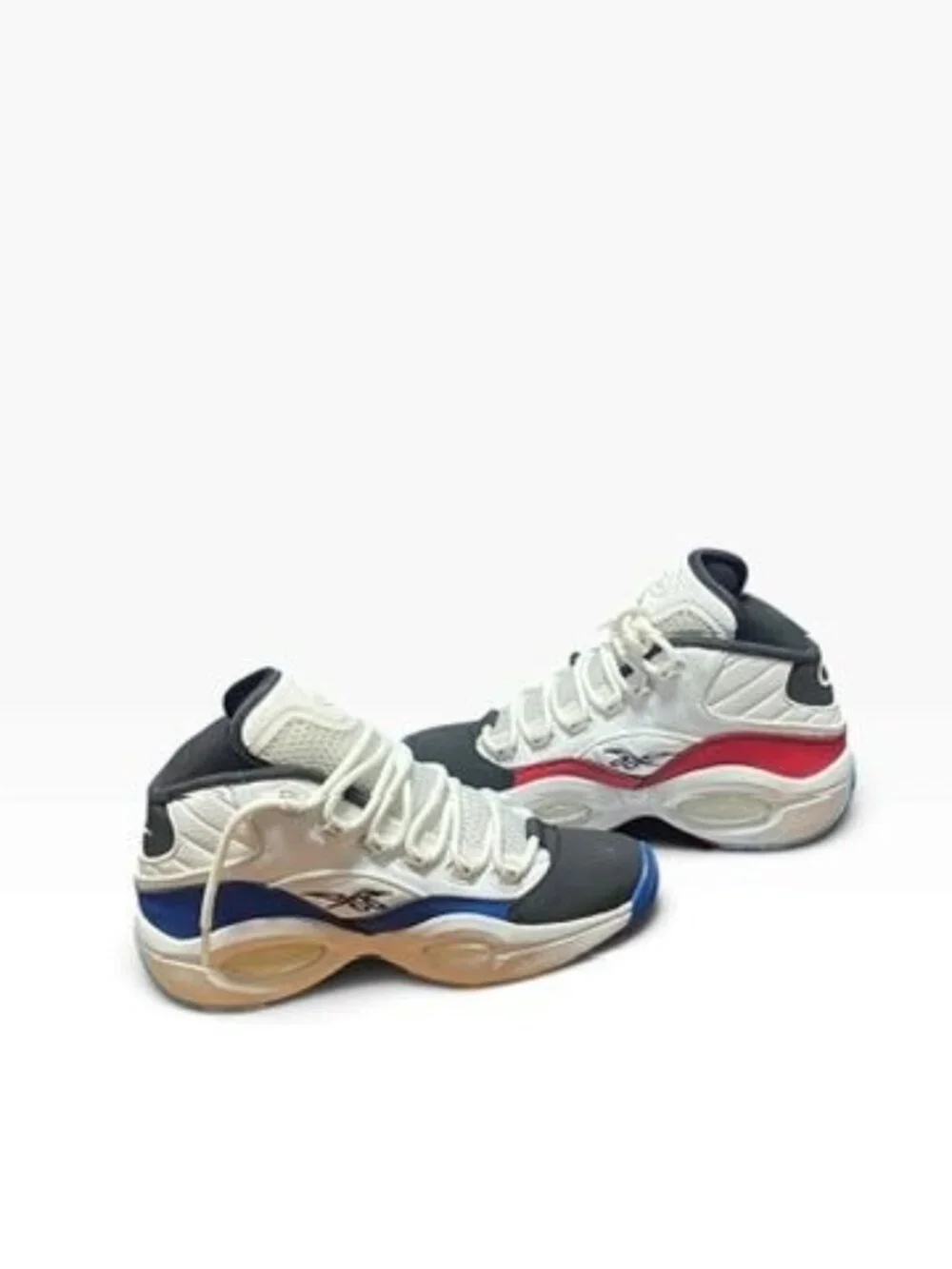 Reebok Question Mid Allen Iverson White Black Multicolor Sole Mens Size 8
